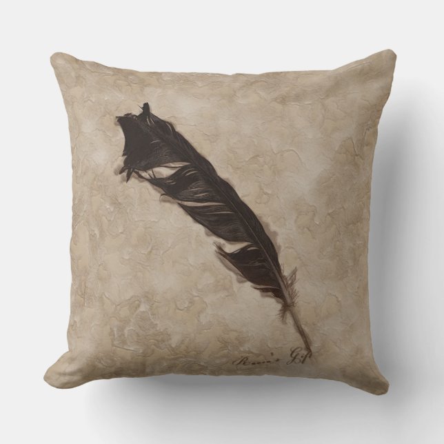 Raven’s Feather Bird-lover Crow design Kissen (Vorderseite)