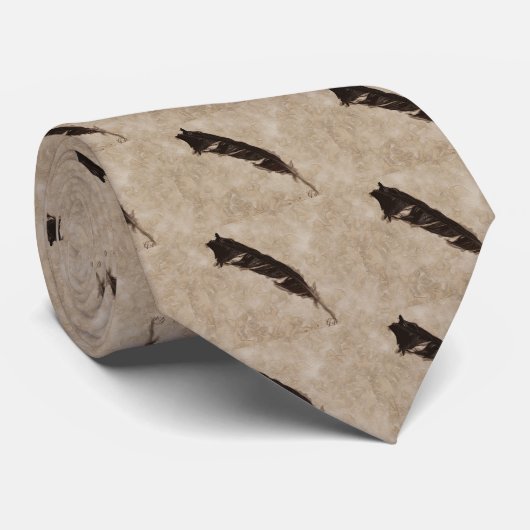 Raven’s Feather Bird-lover Crow design Krawatte (Gerollt)