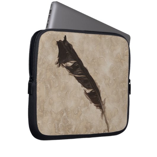 Raven’s Feather Bird-lover Crow design Laptopschutzhülle (Vorne Rechts)