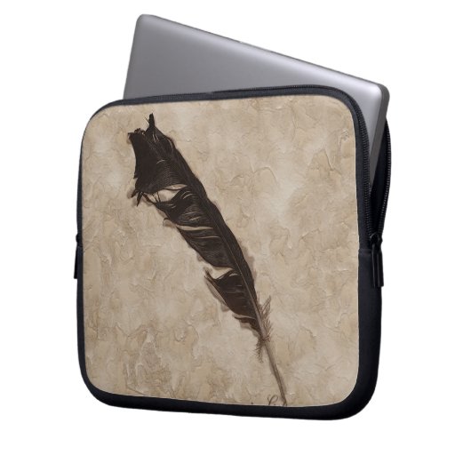 Raven’s Feather Bird-lover Crow design Laptopschutzhülle (Vorderseite Links)