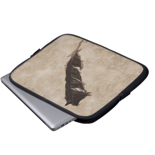 Raven’s Feather Bird-lover Crow design Laptopschutzhülle (Vorne Knopf)