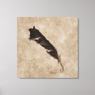 Raven’s Feather Bird-lover Crow design Leinwanddruck