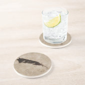 Raven’s Feather Bird-lover Crow design Sandstein Untersetzer (Seite)