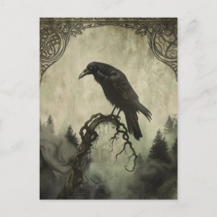Raven Samhain Halloween Grußkarte Feiertagspostkarte