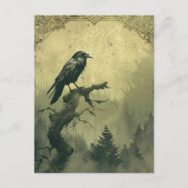 Raven Samhain Halloween Grußkarte Feiertagspostkarte