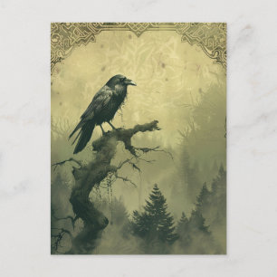 Raven Samhain Halloween Grußkarte Feiertagspostkarte