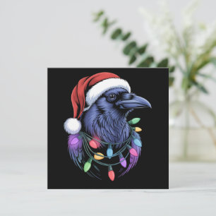 Raven Santa Christmas Tree Lighting Xmas Funny Feiertagskarte