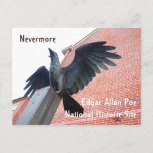 Raven Sculpture, Edgar Allan Poe Zuhause Postkarte