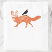 Raven setzt sich auf Fox-Aufkleber Rechteckiger Aufkleber (Tasche)