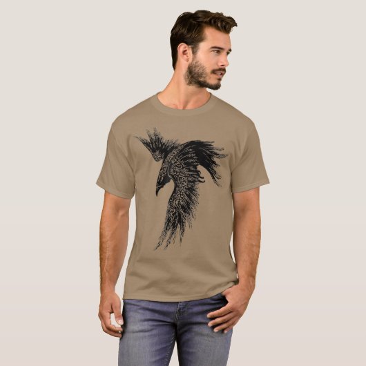 Raven Shirt Men Girl Women to Shirt Shirt Goth Bir (Vorne ganz)