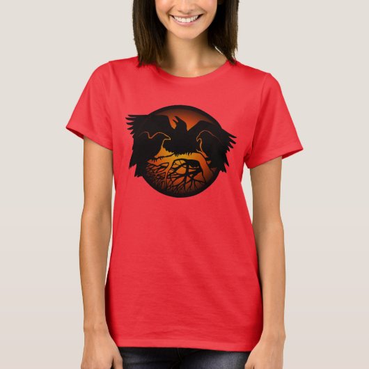 Raven Shirts Raven Bio Crow Bird Art T - Shirt (Vorderseite)