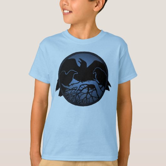 Raven Shirts Raven Crow Art Kid's Sweatshirt (Vorderseite)
