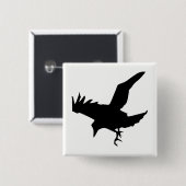 Raven Silhouette Button (Vorne & Hinten)