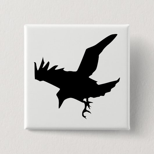 Raven Silhouette Button (Vorderseite)