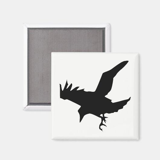 Raven Silhouette Magnet (Vorderseite/Rückseite)