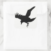 Raven Silhouette Quadratischer Aufkleber (Tasche)