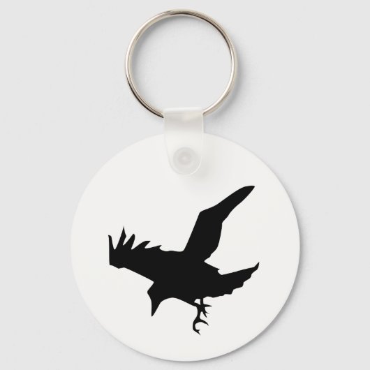 Raven Silhouette Schlüsselanhänger (Vorderseite)