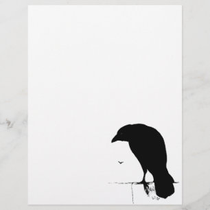 Raven Silhouette - Vintage Goth Ravens & Crows