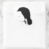 Raven Silhouette - Vintage Goth Ravens & Crows Quadratischer Aufkleber (Tasche)