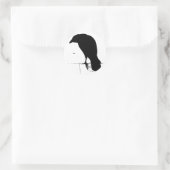 Raven Silhouette - Vintage Goth Ravens & Crows Runder Aufkleber (Tasche)