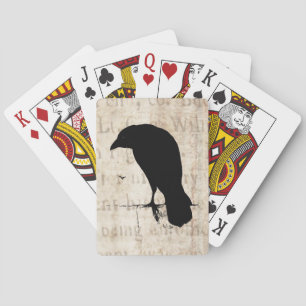 Raven Silhouette - Vintage White Ravens & Crows Spielkarten