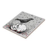 Raven Sings Song of Death on Skull Illustration Fliese (Seite)