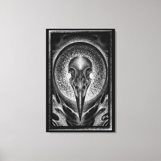 Raven Skull Leinwanddruck (Vorderseite)