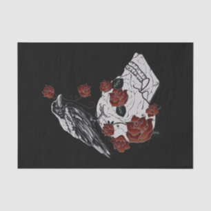 Raven, Skull & Rose Geschenkpapier Seidenpapier