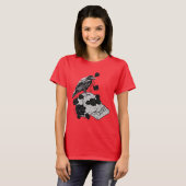 Raven Skull & Rose T-Shirt Frauen (Vorne ganz)