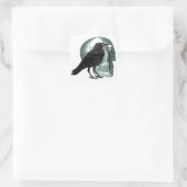 Raven Skull Skeleton Key Quadratischer Aufkleber (Tasche)