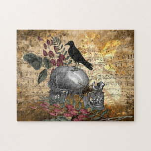 Raven Skull Spider Creepy Puzzle