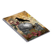 Raven Skull Spider Vintag Notizblock (Rechte Seite)