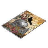 Raven Skull Spider Vintag Notizblock (Linke Seite)
