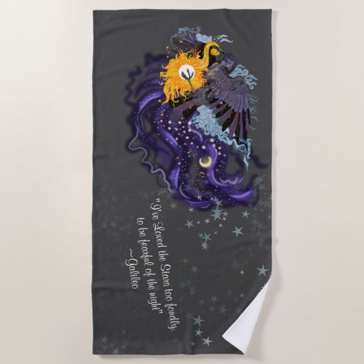 Raven Sky Folklore Strandtuch (Vorderseite)