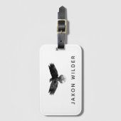 Raven Smoke Cloud Watercolor Minimal Rustikal Gepäckanhänger (Vorderseite Vertikal)