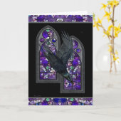 Raven Stached Glass Gothic Blank Grußkarte Karte (Gelbe Blume)