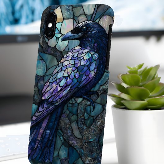 Raven Stained Glass Style (Faux) Case iPhone Cover Hülle