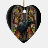Raven Stated Glass Custom Samhain Heart Ornament (Rechts)