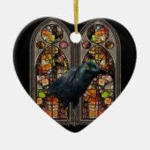 Raven Stated Glass Custom Samhain Heart Ornament (Vorne)