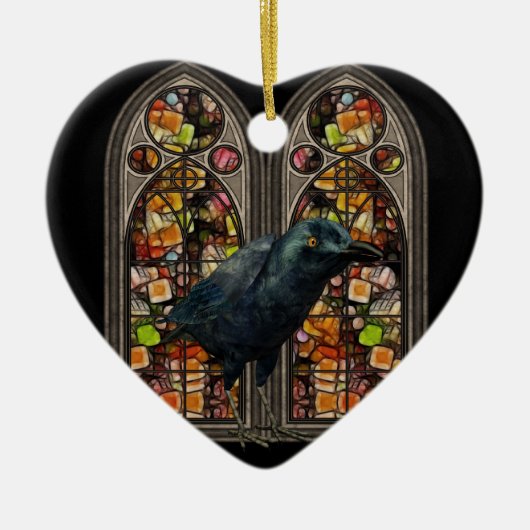 Raven Stated Glass Custom Samhain Heart Ornament (Vorne)
