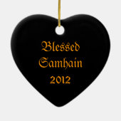 Raven Stated Glass Custom Samhain Heart Ornament (Hinten)