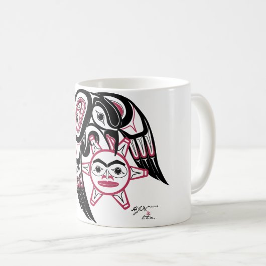 Raven Stealing the Sun Kaffeetasse (VorderseiteRechts)