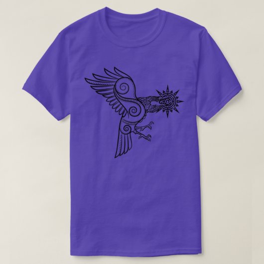 Raven Stealing the Sun Light Native American Mytho T-Shirt (Design vorne)