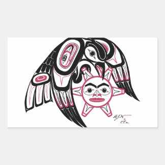 Raven Stealing the Sun Rechteckiger Aufkleber