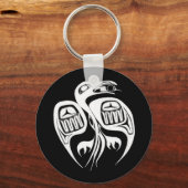 raven steals the sun , or is it the moon? schlüsselanhänger (Vorderseite)