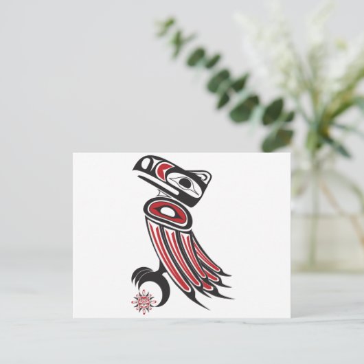 Raven stiehlt die Sonne Postkarte (Stehend Vorderseite)