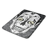 Raven Sugar Skull Skeleton Bath Mat Badematte (Schrägansicht)