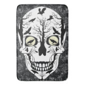 Raven Sugar Skull Skeleton Bath Mat Badematte (Vorderseite Vertikal)