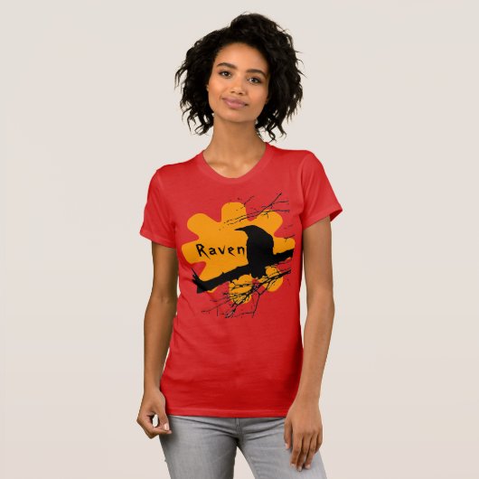 Raven Sun mit Baumzweigen T-Shirt (Vorne ganz)