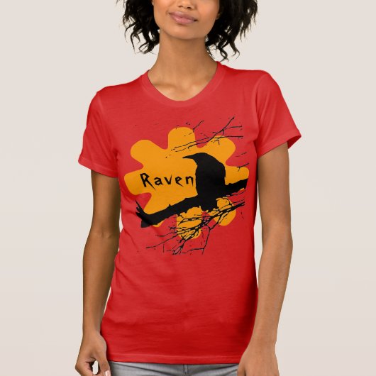 Raven Sun mit Baumzweigen T-Shirt (Vorderseite)